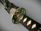 Preview: Snake Wakizashi mit 12-mal gefalteter Damaststahl Klinge, Saja mit Schlangenhaut