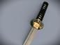 Preview: Snake Wakizashi mit 12-mal gefalteter Damaststahl Klinge, Saja mit Schlangenhaut