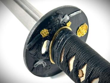 Daimyo Katana mit 12-mal gefalteter Damast Klinge Feng Lin Handgeschmiedetes Samurai Schwert