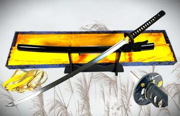 Daimyo Katana mit 12-mal gefalteter Damast Klinge Feng Lin Handgeschmiedetes Samurai Schwert