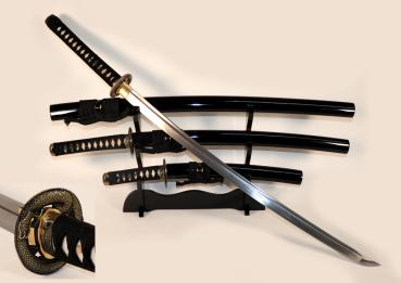 Dragon Schwerter-Set mit 12-mal gefalteter Damast-Klingen Feng Lin Handgeschmiedetes Samurai Schwerter-Set