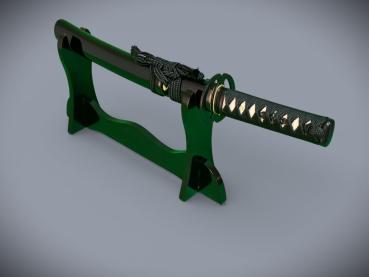 Preview: Musashiichi Tanto mit 12-mal gefalteter Damast Klinge Feng Lin Handgeschmiedetes Samurai Schwert