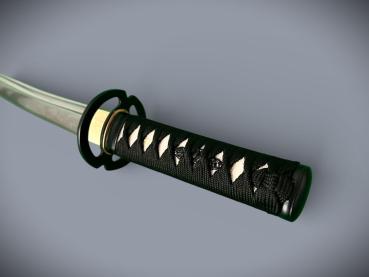 Musashiichi Tanto mit 12-mal gefalteter Damast Klinge Feng Lin Handgeschmiedetes Samurai Schwert