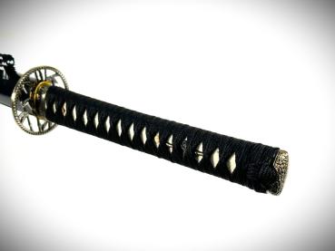 Preview: Bamboo Katana mit 12-mal gefalteter Damast Klinge Handgeschmiedetes Samurai Schwert von Feng Lin