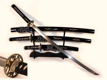 Bamboo Handgeschmiedetes Samurai Schwerter-Set mit 12-mal gefalteter Damast Klinge von Feng Lin
