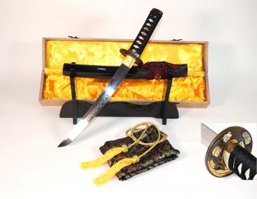 Yamamoto Tanto mit 18-mal gefalteter Klinge Feng Lin Handgeschmiedetes Samurai Schwert