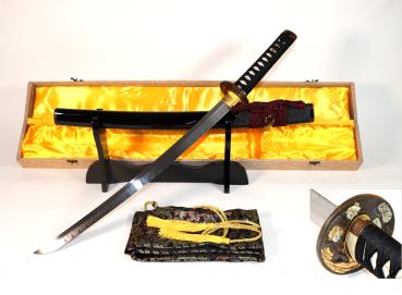 Yamamoto Wakizashi mit 18-mal gefalteter Klinge Feng Lin Handgeschmiedetes Samurai Schwert