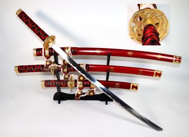 Tachi Schwerter-Set 4-teilig in rot