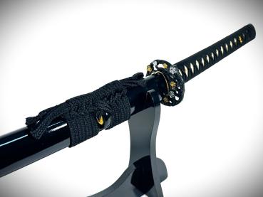 Golden Flower Katana mit 12-mal gefalteter Damast-Klinge Feng Lin Handgeschmiedetes Samurai Schwert