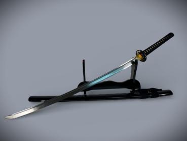 Golden Flower Katana mit 12-mal gefalteter Damast-Klinge Feng Lin Handgeschmiedetes Samurai Schwert