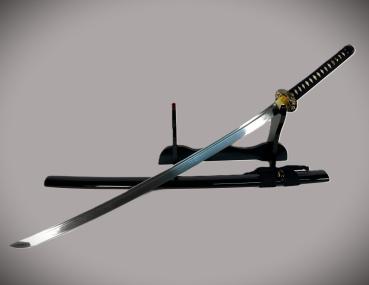 Suzaku Katana mit 12-mal gefalteter Damast Klinge Feng Lin Handgeschmiedetes Samurai Schwert