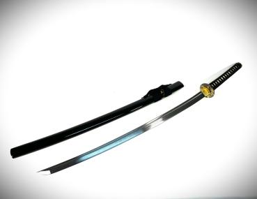 Suzaku Katana mit 12-mal gefalteter Damast Klinge Feng Lin Handgeschmiedetes Samurai Schwert