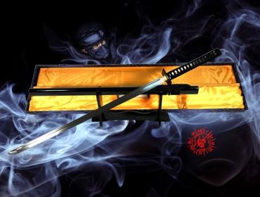Ninja Katana mit 12-mal gefalteter Damast Klinge Feng Lin Handgeschmiedetes Samurai Schwert