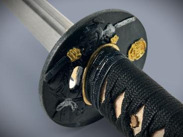 Daimyo Katana mit 12-mal gefalteter Damast Klinge Feng Lin Handgeschmiedetes Samurai Schwert