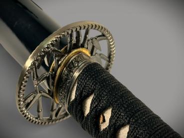 Bamboo Katana mit 12-mal gefalteter Damast Klinge Handgeschmiedetes Samurai Schwert von Feng Lin