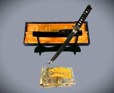 Preview: Dragon Tanto mit 12-mal gefalteter Damast-Klinge Feng Lin Handgeschmiedetes Samurai Schwert