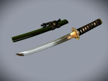 Dragon Tanto mit 12-mal gefalteter Damast-Klinge Feng Lin Handgeschmiedetes Samurai Schwert