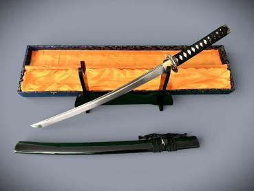 Preview: Dragon Wakizashi mit 12-mal gefalteter Damast-Klinge Feng Lin Handgeschmiedetes Samurai Schwert