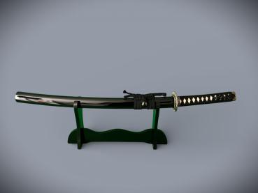 Preview: Dragon Wakizashi mit 12-mal gefalteter Damast-Klinge Feng Lin Handgeschmiedetes Samurai Schwert