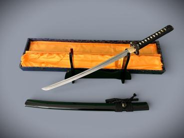 Preview: Golden Flower Wakizashi mit 12-mal gefalteter Damast-Klinge Feng Lin Handgeschmiedetes Samurai Schwert