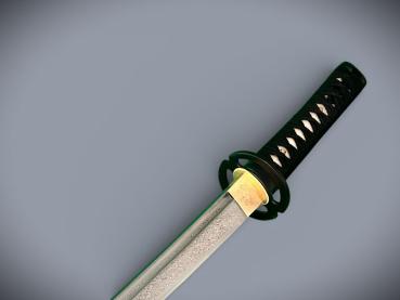 Musashiichi Wakizashi mit 12-mal gefalteter Damast Klinge Feng Lin Handgeschmiedetes Samurai Schwert