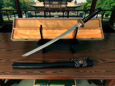 Dragon Head Wakizashi mit 12-mal gefalteter Klinge Handgeschmiedetes Feng Lin Samurai Schwert