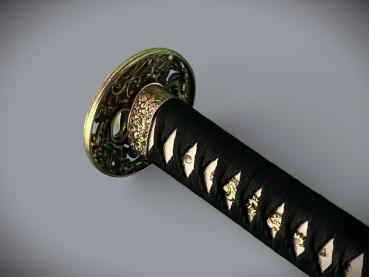 Dragon Head Wakizashi mit 12-mal gefalteter Klinge Handgeschmiedetes Feng Lin Samurai Schwert