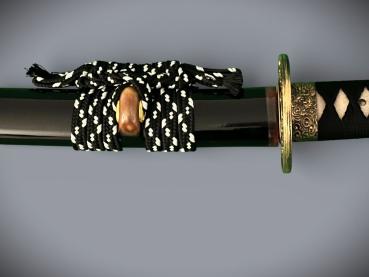 Dragon Head Wakizashi mit 12-mal gefalteter Klinge Handgeschmiedetes Feng Lin Samurai Schwert