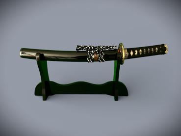 Preview: Dragon Head Tanto mit 12-mal gefalteter Klinge Handgeschmiedetes Feng Lin Samurai Schwert