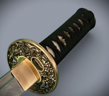 Dragon Head Tanto mit 12-mal gefalteter Klinge Handgeschmiedetes Feng Lin Samurai Schwert