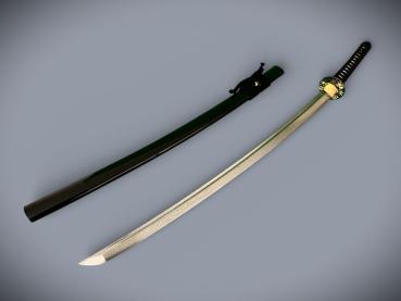 Suzaku Katana mit 12-mal gefalteter Damast Klinge Feng Lin Handgeschmiedetes Samurai Schwert
