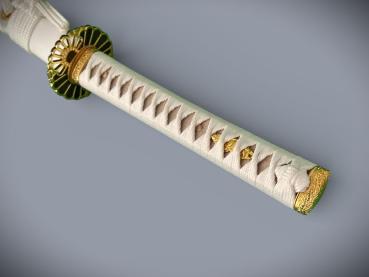 Sujin Katana mit 12-mal gefalteter Damast Klinge Handgeschmiedetes Samurai Schwert von Feng Lin