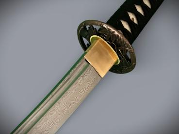 Seinei Katana mit 12-mal gefalteter Damast Stahl Klinge Handgeschmiedetes Samurai Schwert der Serie FENG LIN
