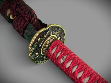 Tamura Katana mit 12-mal gefalteter Klinge Handgeschmiedetes Feng Lin Samurai Schwert