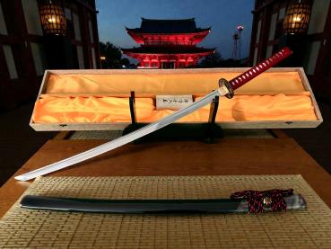 Blood Dragon Katana mit 12-mal gefalteter Klinge Handgeschmiedetes Feng Lin Samurai Schwert