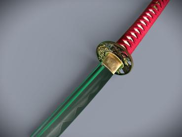 Blood Dragon Katana mit 12-mal gefalteter Klinge Handgeschmiedetes Feng Lin Samurai Schwert