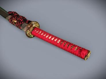 Blood Dragon Katana mit 12-mal gefalteter Klinge Handgeschmiedetes Feng Lin Samurai Schwert