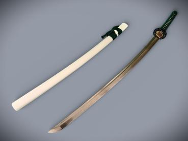 Saimei Katana mit 12-mal gefalteter Damast Klinge Handgeschmiedetes Samurai Schwert von Feng Lin
