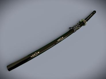 Bamboo Katana mit 12-mal gefalteter Damast Klinge Handgeschmiedetes Samurai Schwert von Feng Lin