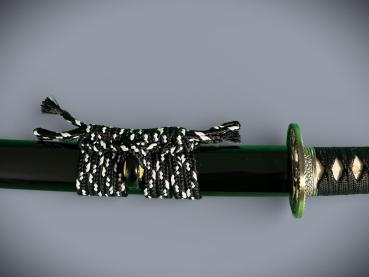 Bamboo Katana mit 12-mal gefalteter Damast Klinge Handgeschmiedetes Samurai Schwert von Feng Lin