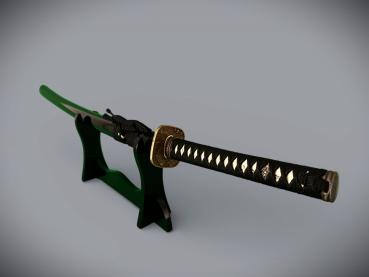 Preview: Fujisan Katana mit 12-mal gefalteter Damast Klinge Feng Lin Handgeschmiedetes Samurai Schwert