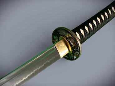 Black Mamba Katana mit 12 -mal gefaltete differenziert gehärteter Klinge  Handgeschmiedetes Samurai Schwert von Feng Lin