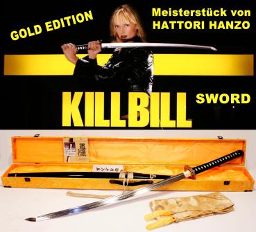 KILL-BILL Samurai Schwert mit 12 -mal gefaltete differenziert gehärteter 1095 Klinge "Hattori Hanzo"
