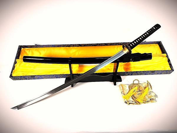 Seinei Katana mit 12-mal gefalteter Damast Stahl Klinge Handgeschmiedetes Samurai Schwert der Serie FENG LIN