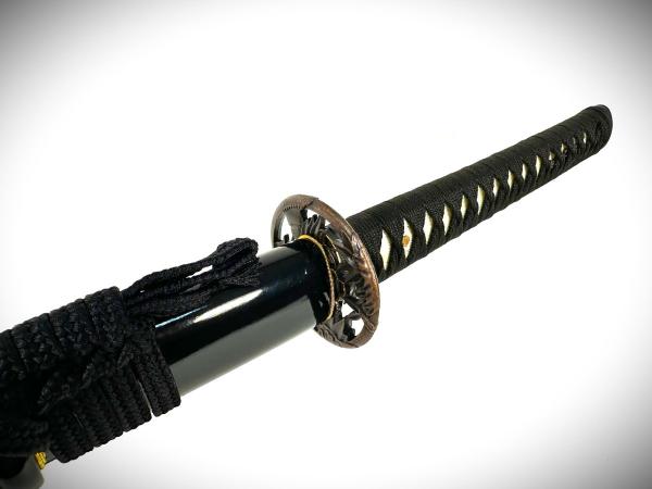 Seinei Katana mit 12-mal gefalteter Damast Stahl Klinge Handgeschmiedetes Samurai Schwert der Serie FENG LIN