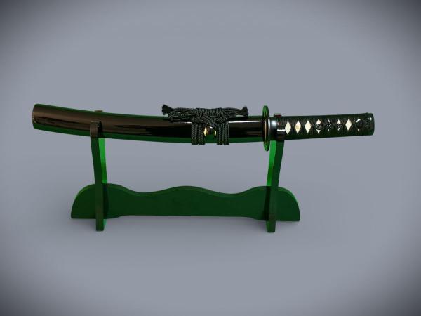 Musashiichi Tanto mit 12-mal gefalteter Damast Klinge Feng Lin Handgeschmiedetes Samurai Schwert