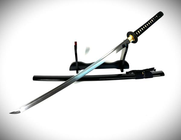 Genji Katana mit 12-mal gefalteter Damast Klinge Feng Lin Handgeschmiedetes Samurai Schwert