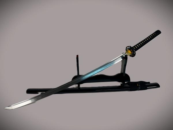 Golden Flower Katana mit 12-mal gefalteter Damast-Klinge Feng Lin Handgeschmiedetes Samurai Schwert