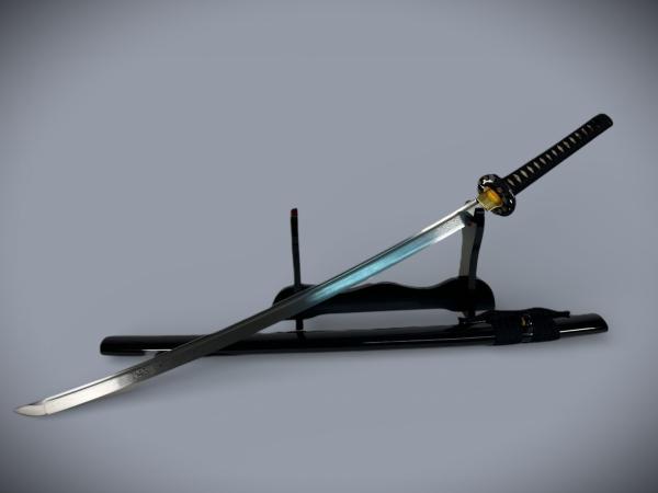Golden Flower Katana mit 12-mal gefalteter Damast-Klinge Feng Lin Handgeschmiedetes Samurai Schwert