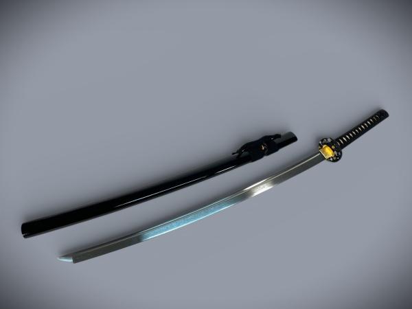 Golden Flower Katana mit 12-mal gefalteter Damast-Klinge Feng Lin Handgeschmiedetes Samurai Schwert